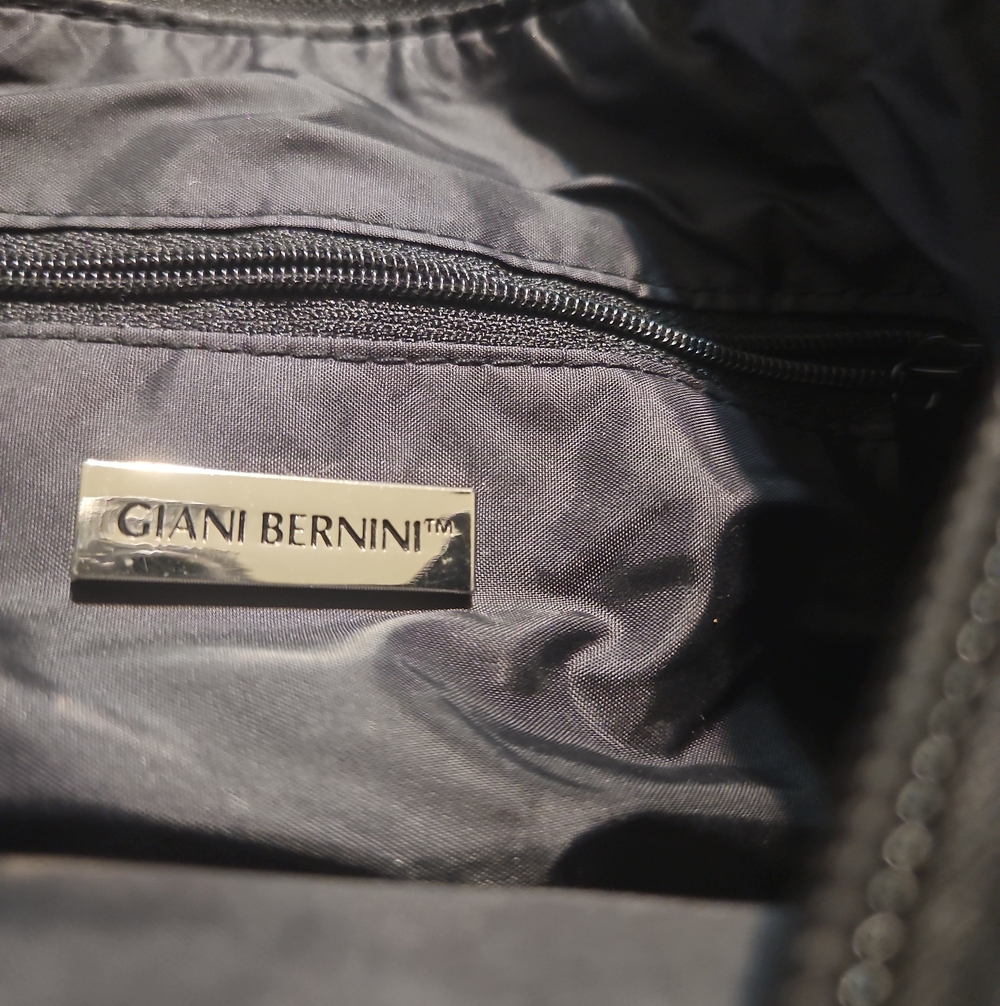 Giani Bernini Black Backpack Interior with Gold Logo Plate